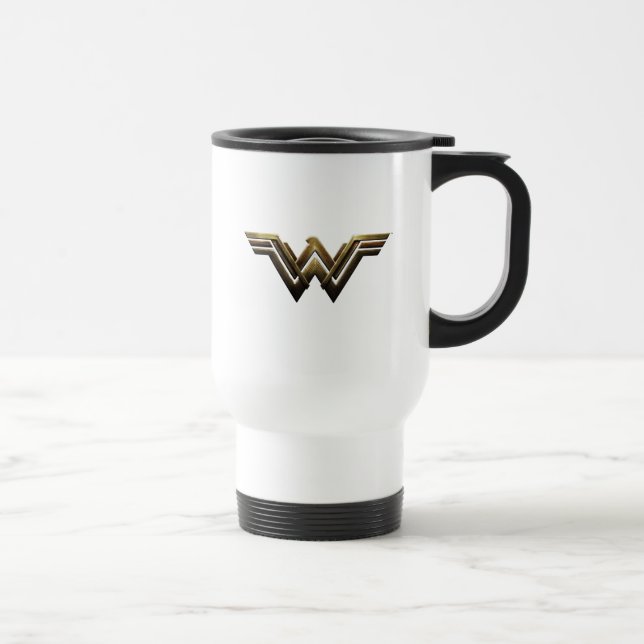 Justizielle Liga | Metallic Wonder Woman Symbol Reisebecher (Rechts)