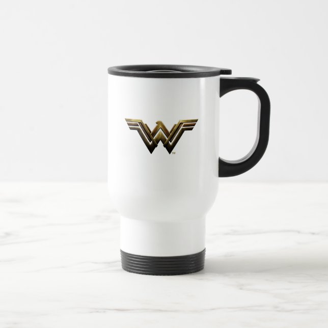 Justizielle Liga | Metallic Wonder Woman Symbol Reisebecher (Rechts)