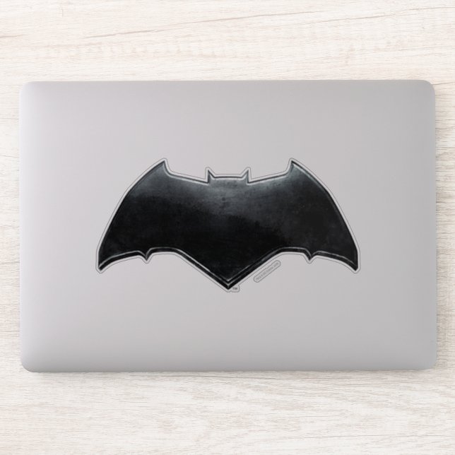 Justizielle Liga | Metallisches Batman-Symbol Aufkleber (Computer)