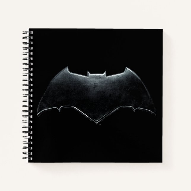 Justizielle Liga | Metallisches Batman-Symbol Notizbuch (Vorderseite)