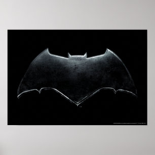 Justizielle Liga   Metallisches Batman-Symbol Poster