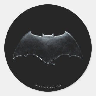 Justizielle Liga | Metallisches Batman-Symbol Runder Aufkleber