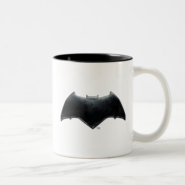 Justizielle Liga | Metallisches Batman-Symbol Zweifarbige Tasse (Rechts)