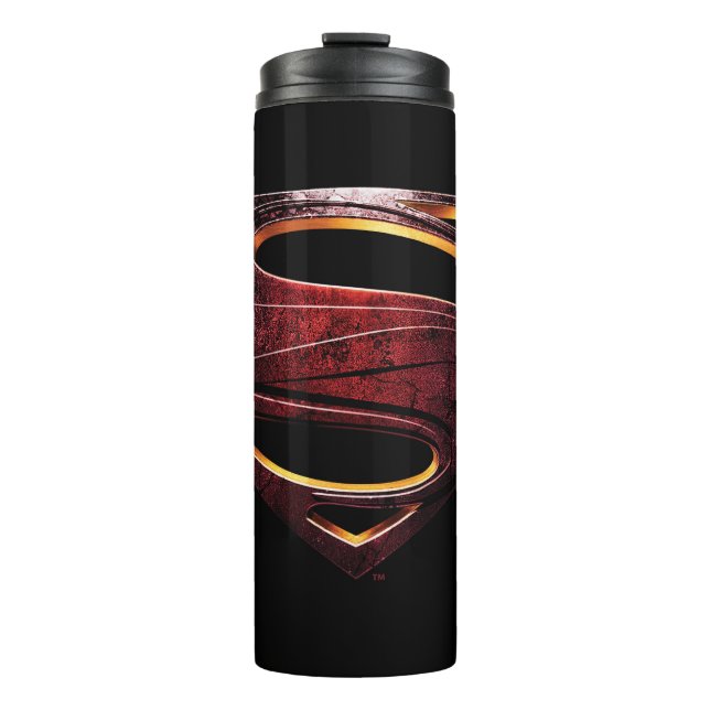 Justizielle Liga | Metallisches Superman-Symbol Thermosbecher (Vorderseite)