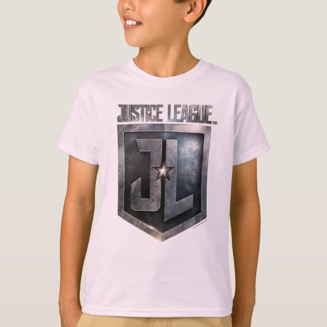 Justizielle Liga | Metallschild T-Shirt (Vorderseite)