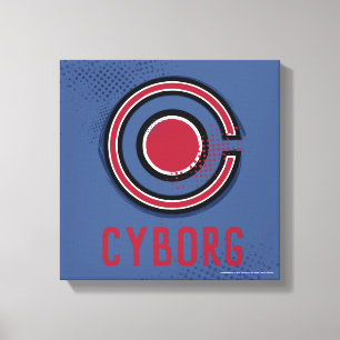Justizielle Liga   Pinsel und Halftone Cyborg - Sy Leinwanddruck