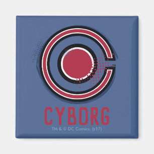 Justizielle Liga   Pinsel und Halftone Cyborg - Sy Magnet