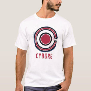 Justizielle Liga Pinsel und Halftone Cyborg - Sy T-Shirt