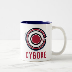 Justizielle Liga Pinsel und Halftone Cyborg - Sy Zweifarbige Tasse