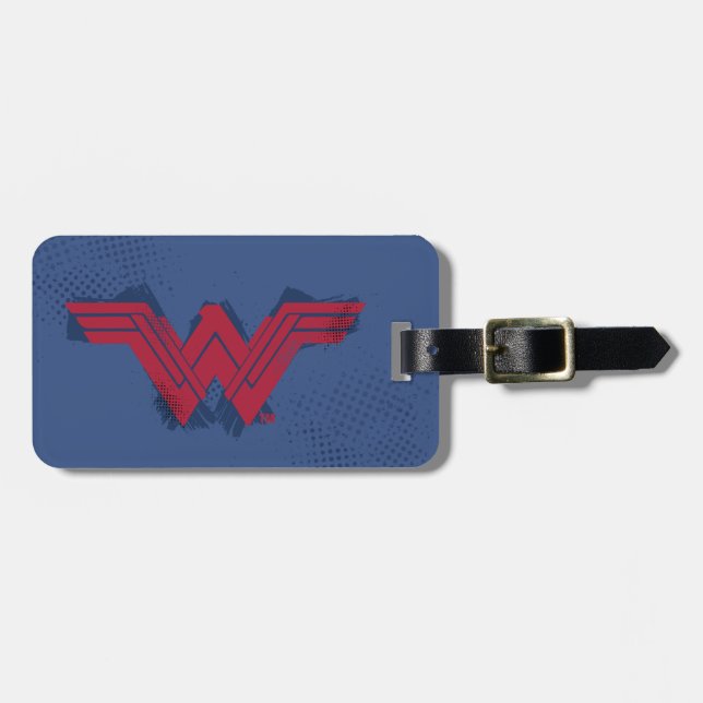 Justizielle Liga | Pinsel Wonder Woman Symbol Gepäckanhänger (Vorderseite horizontal)