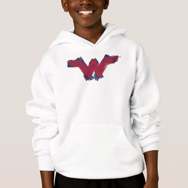 Justizielle Liga | Pinsel Wonder Woman Symbol Hoodie (Vorderseite)