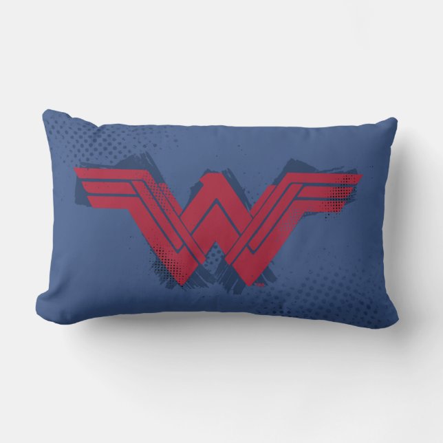 Justizielle Liga | Pinsel Wonder Woman Symbol Lendenkissen (Vorderseite)