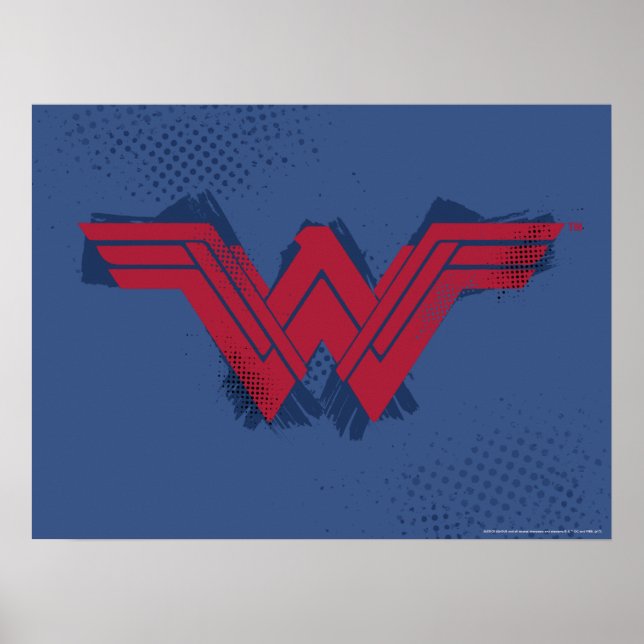 Justizielle Liga | Pinsel Wonder Woman Symbol Poster (Vorne)