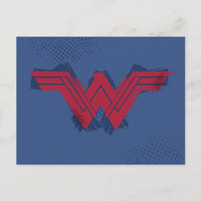 Justizielle Liga | Pinsel Wonder Woman Symbol Postkarte (Vorderseite)