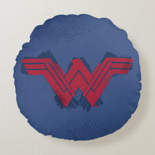 Justizielle Liga Pinsel Wonder Woman Symbol Rundes Kissen