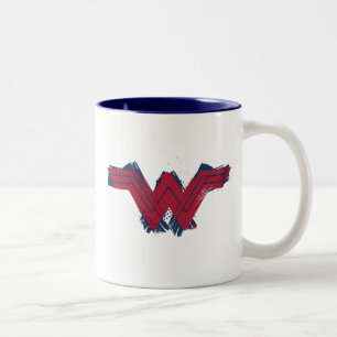 Justizielle Liga   Pinsel Wonder Woman Symbol Zweifarbige Tasse