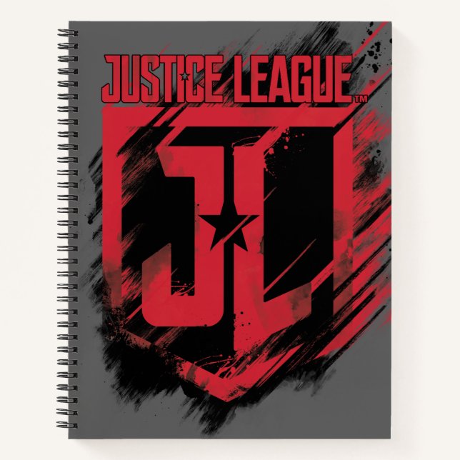 Justizielle Liga | Pinselstrich JL Shield Notizbuch (Vorderseite)