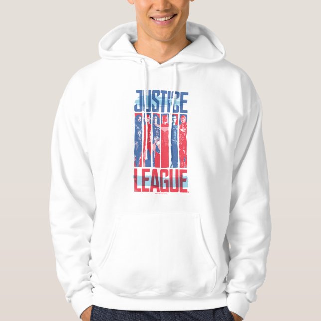 Justizielle Liga | Pop der Blue & Red Group Art Hoodie (Vorderseite)