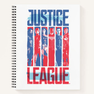 Justizielle Liga   Pop der Blue & Red Group Art Notizbuch