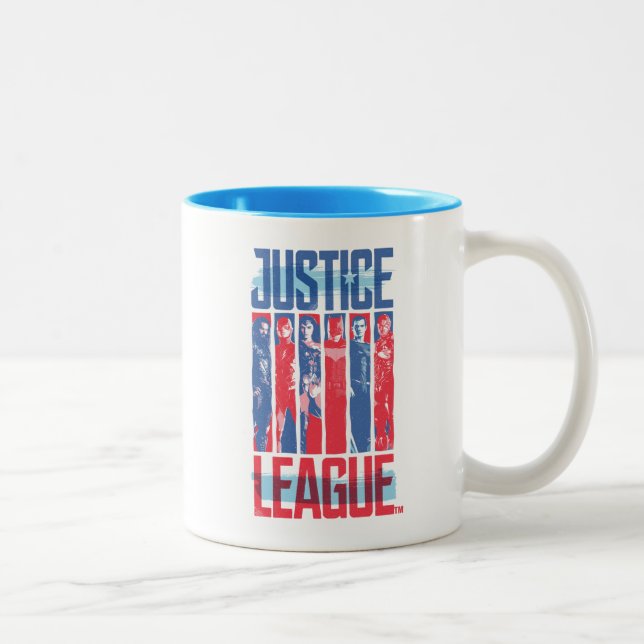 Justizielle Liga | Pop der Blue & Red Group Art Zweifarbige Tasse (Rechts)