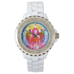 Justizielle Liga   Retro Group & Logo Pop Art Armbanduhr