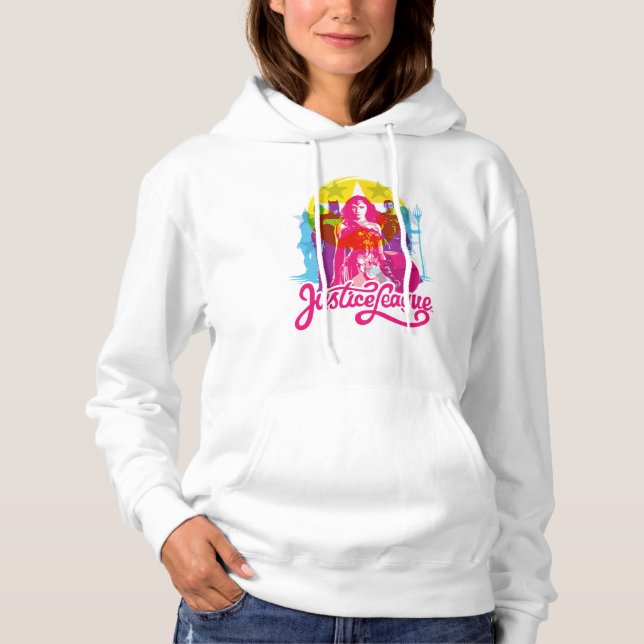 Justizielle Liga | Retro Group & Logo Pop Art Hoodie (Vorderseite)