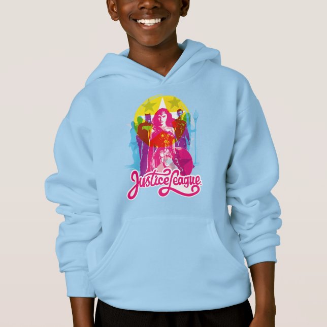 Justizielle Liga | Retro Group & Logo Pop Art Hoodie (Vorderseite)