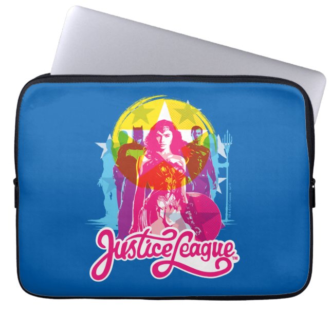 Justizielle Liga | Retro Group & Logo Pop Art Laptopschutzhülle (Vorderseite)