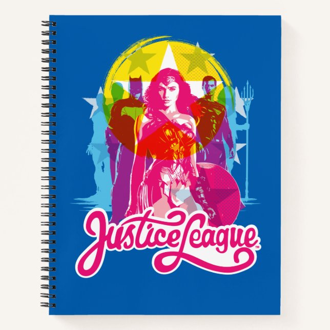 Justizielle Liga | Retro Group & Logo Pop Art Notizbuch (Vorderseite)