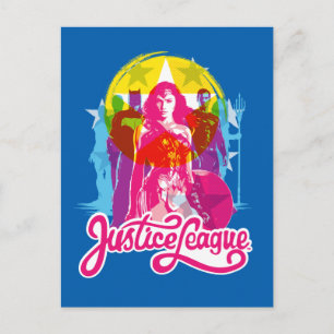 Justizielle Liga   Retro Group & Logo Pop Art Postkarte