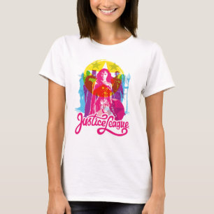 Justizielle Liga   Retro Group & Logo Pop Art T-Shirt
