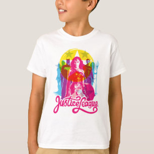 Justizielle Liga Retro Group & Logo Pop Art T-Shirt