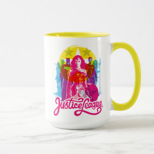 Justizielle Liga   Retro Group & Logo Pop Art Tasse
