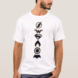 Justizielle Liga Stylisierte Teamsymbole Lineup T-Shirt