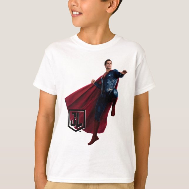 Justizielle Liga | Superman auf Schlachtfeld T-Shirt (Vorderseite)