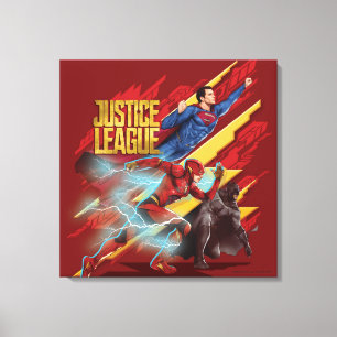 Justizielle Liga   Superman, Flash & Batman Abzeic Leinwanddruck