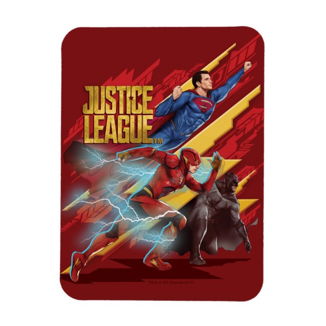 Justizielle Liga | Superman, Flash & Batman Abzeic Magnet (Vertikal)