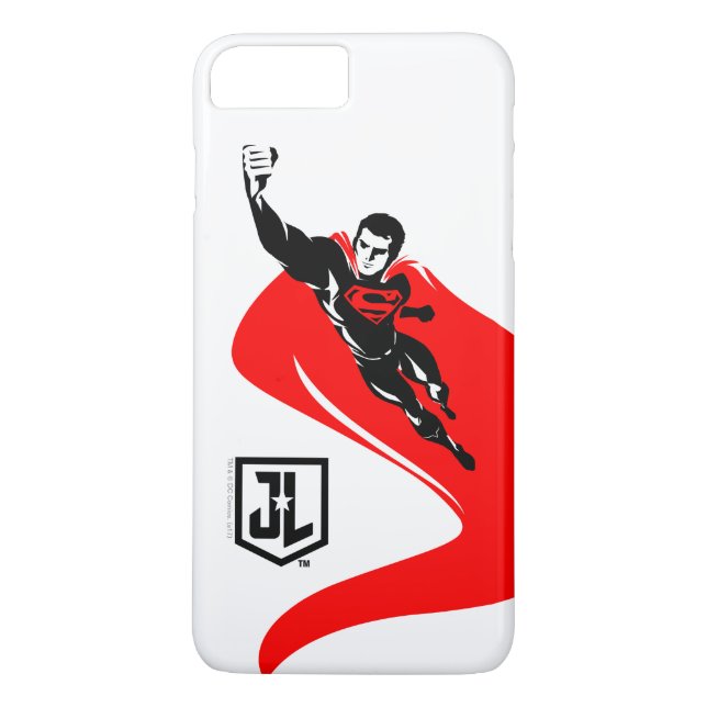 Justizielle Liga | Superman Flying Noir Pop Art Case-Mate iPhone Hülle (Rückseite)