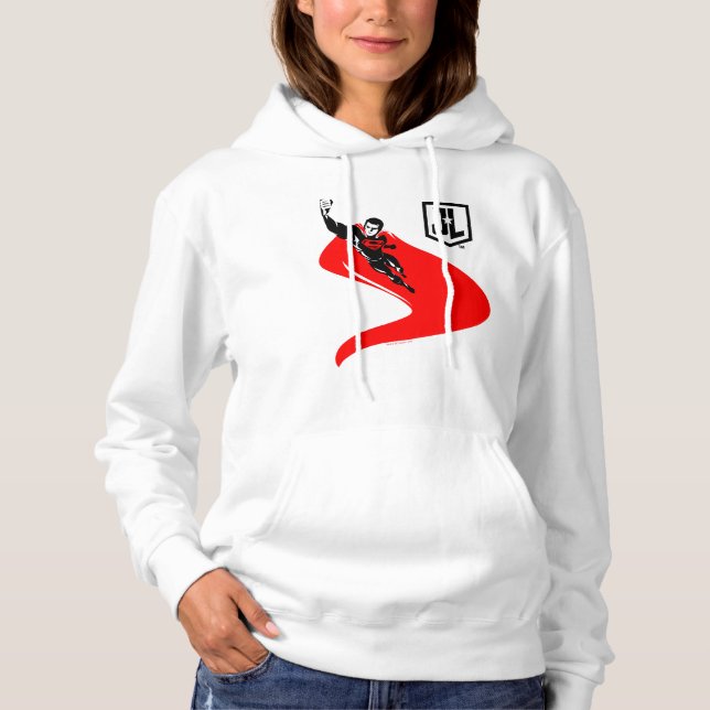 Justizielle Liga | Superman Flying Noir Pop Art Hoodie (Vorderseite)