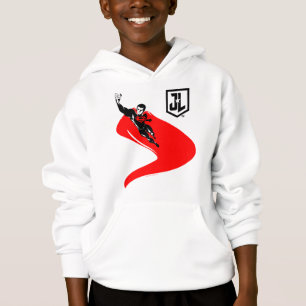 Justizielle Liga Superman Flying Noir Pop Art Hoodie