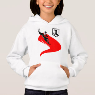 Justizielle Liga   Superman Flying Noir Pop Art Hoodie