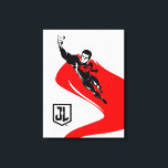 Justizielle Liga | Superman Flying Noir Pop Art Leinwanddruck<br><div class="desc">Karo aus diesem Pop Art Richter League's Superman zeichne,  während er durch die Luft fliegt. Dieser Schwarz-Weiß-zeichn wird durch seinen hellroten Kap und das rote S-Schild-Logo auf seiner Brust ausgeglichen.</div>