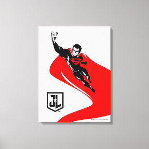 Justizielle Liga   Superman Flying Noir Pop Art Leinwanddruck
