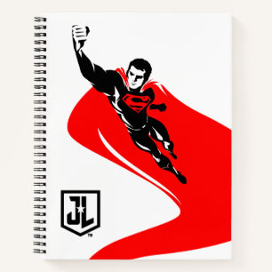 Justizielle Liga   Superman Flying Noir Pop Art Notizbuch