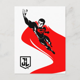 Justizielle Liga   Superman Flying Noir Pop Art Postkarte