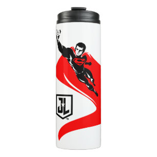 Justizielle Liga   Superman Flying Noir Pop Art Thermosbecher