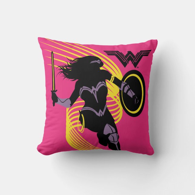 Justizielle Liga | Symbol "Wonder Woman Silhouette Kissen (Vorderseite)