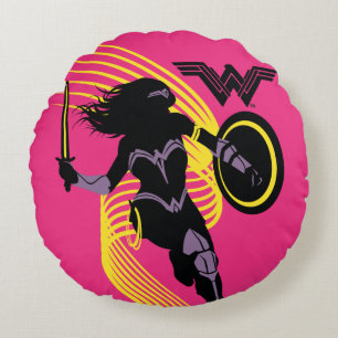 Justizielle Liga Symbol "Wonder Woman Silhouette Rundes Kissen