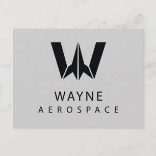 Justizielle Liga   Wayne Aerospace Logo Postkarte