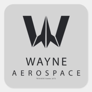 Justizielle Liga   Wayne Aerospace Logo Quadratischer Aufkleber